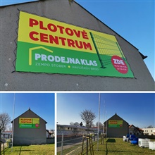 PRODEJNA KLAS | Návrh, výroba a montáž banneru na fasádu